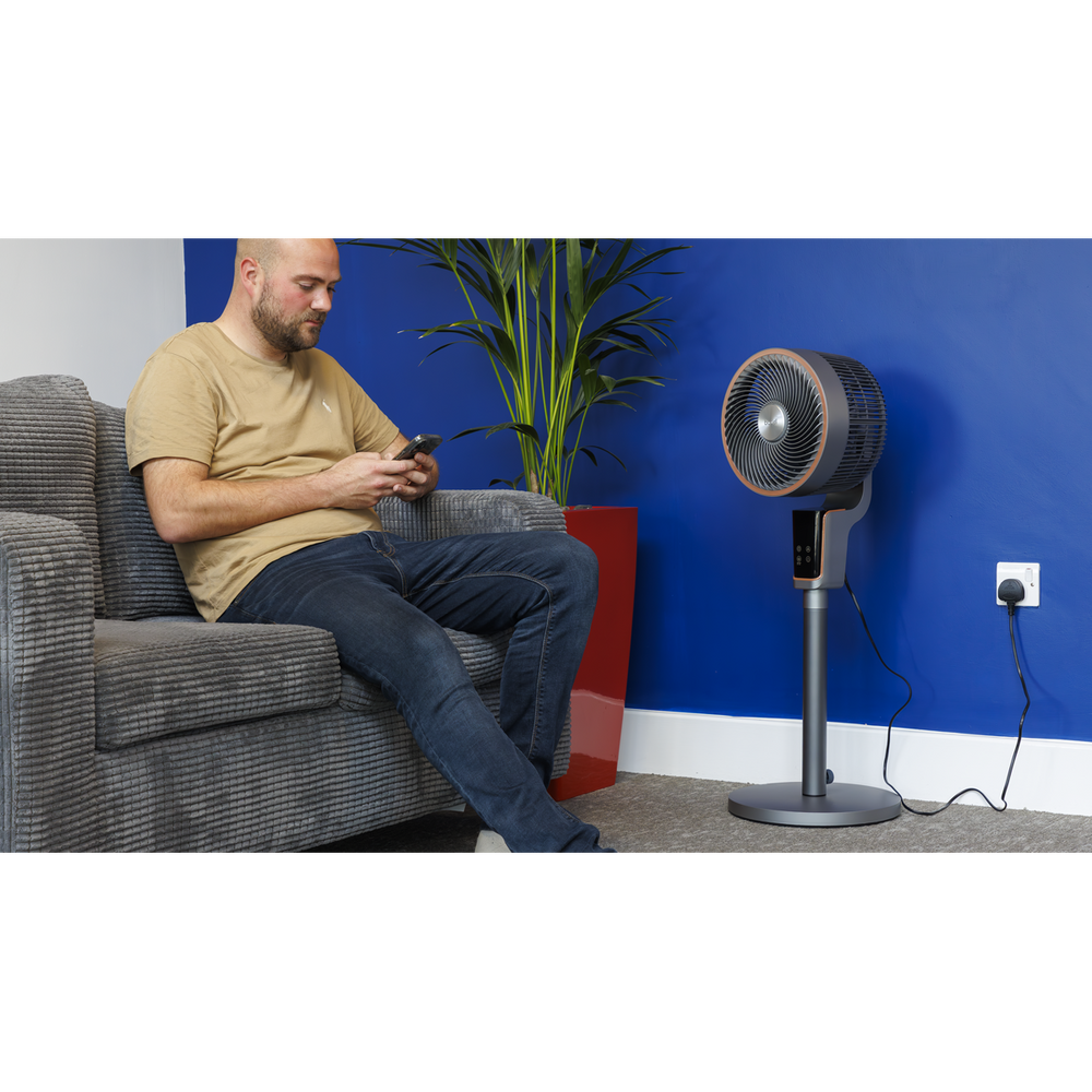 Baridi DH141 12" Pedestal Fan with Remote Control & 12hr Timer 230V - Grey - additional view 11