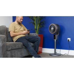 Baridi DH141 12" Pedestal Fan with Remote Control & 12hr Timer 230V - Grey - additional view 11