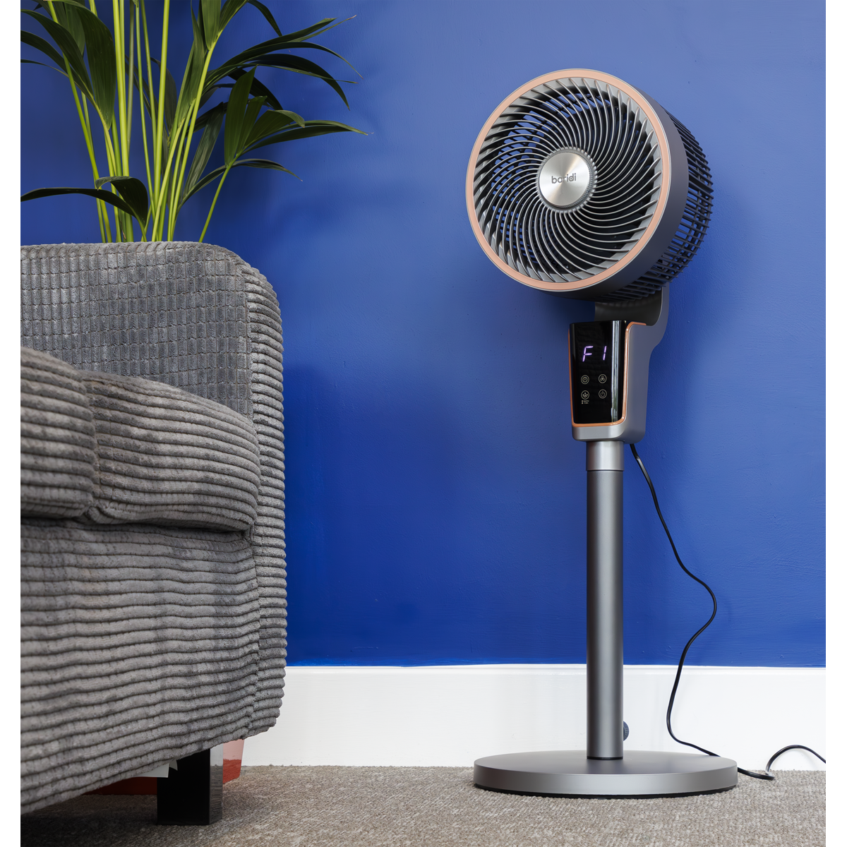 Baridi DH141 12" Pedestal Fan with Remote Control & 12hr Timer 230V - Grey - additional view 12