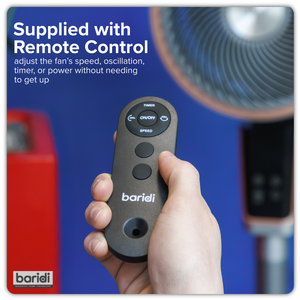 Baridi DH141 12" Pedestal Fan with Remote Control & 12hr Timer 230V - Grey - additional view 16