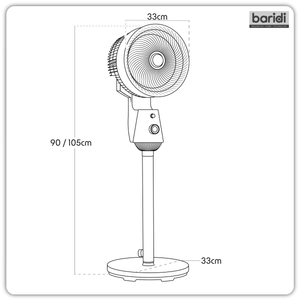 Baridi DH142 10" Pedestal Fan with Manual Control 230V - Grey - additional view 17