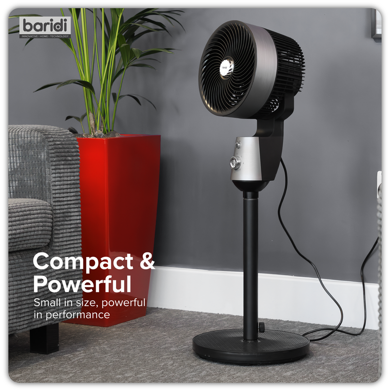Baridi DH142 10" Pedestal Fan with Manual Control 230V - Grey - additional view 16