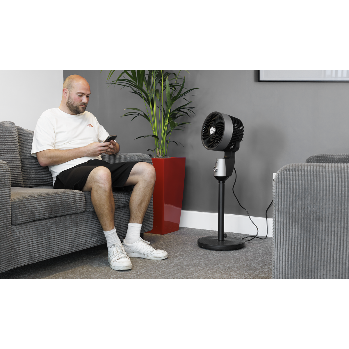 Baridi DH142 10" Pedestal Fan with Manual Control 230V - Grey - additional view 14