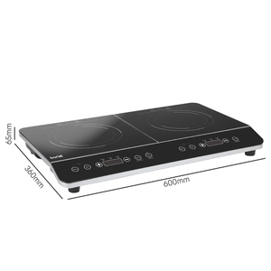 Baridi DH146 Portable Induction Hob with 2 Cooking Zones 60 x 36 x 6.5cm - Black - additional view 7