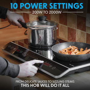 Baridi DH146 Portable Induction Hob with 2 Cooking Zones 60 x 36 x 6.5cm - Black - additional view 8