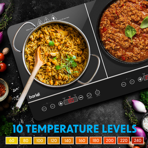 Baridi DH146 Portable Induction Hob with 2 Cooking Zones 60 x 36 x 6.5cm - Black - additional view 5