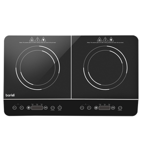 Baridi DH146 Portable Induction Hob with 2 Cooking Zones 60 x 36 x 6.5cm - Black
