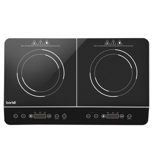 Baridi DH146 Portable Induction Hob with 2 Cooking Zones 60 x 36 x 6.5cm - Black