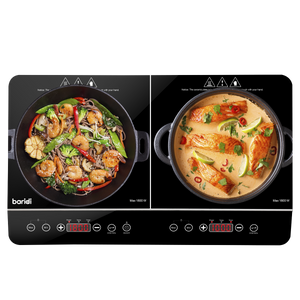 Baridi DH146 Portable Induction Hob with 2 Cooking Zones 60 x 36 x 6.5cm - Black - additional view 2