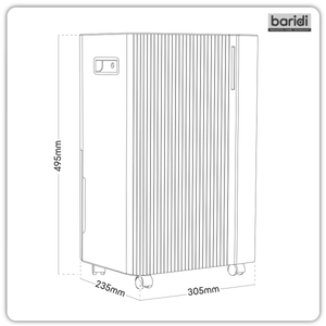 Baridi DH147 Dehumidifier with Digital Display & 24hr Timer 12L - White - additional view 3