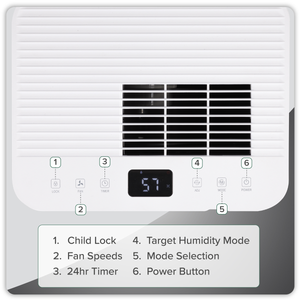 Baridi DH147 Dehumidifier with Digital Display & 24hr Timer 12L - White - additional view 14