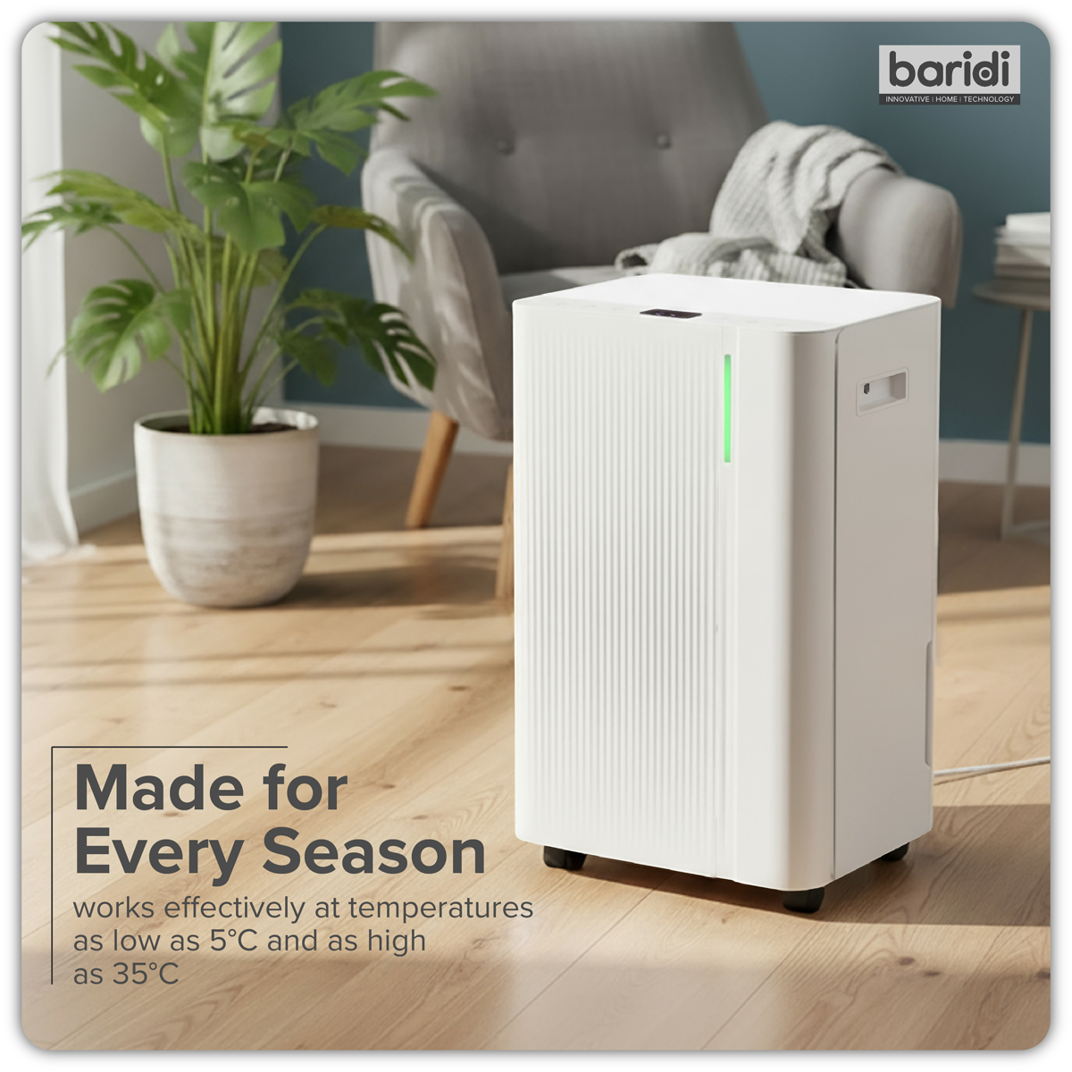 Baridi DH147 Dehumidifier with Digital Display & 24hr Timer 12L - White - additional view 10