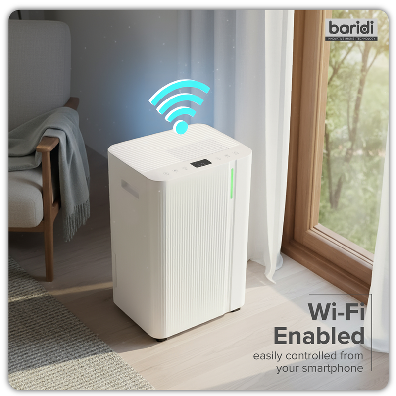 Baridi DH148 Dehumidifier with Digital Display & 24hr Timer 20L - White - additional view 11