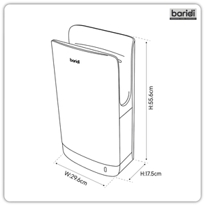 Baridi DH150 Hand Dryer with HEPA Filter & Auto-Sensor 1750W/230V - Silver - additional view 12