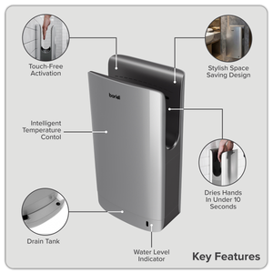 Baridi DH150 Hand Dryer with HEPA Filter & Auto-Sensor 1750W/230V - Silver - additional view 13