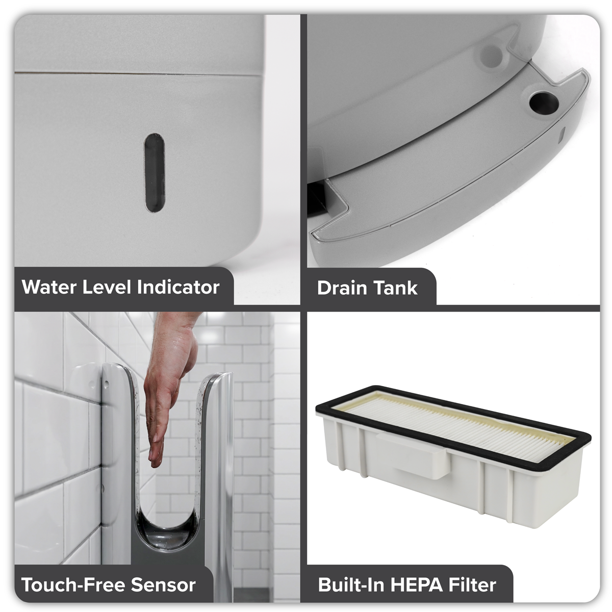 Baridi DH150 Hand Dryer with HEPA Filter & Auto-Sensor 1750W/230V - Silver - additional view 11