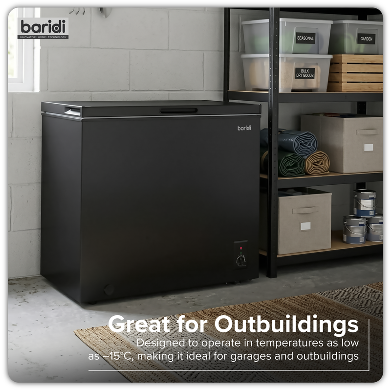 Baridi DH151 Freestanding Chest Freezer 199L Capacity - Black - additional view 15