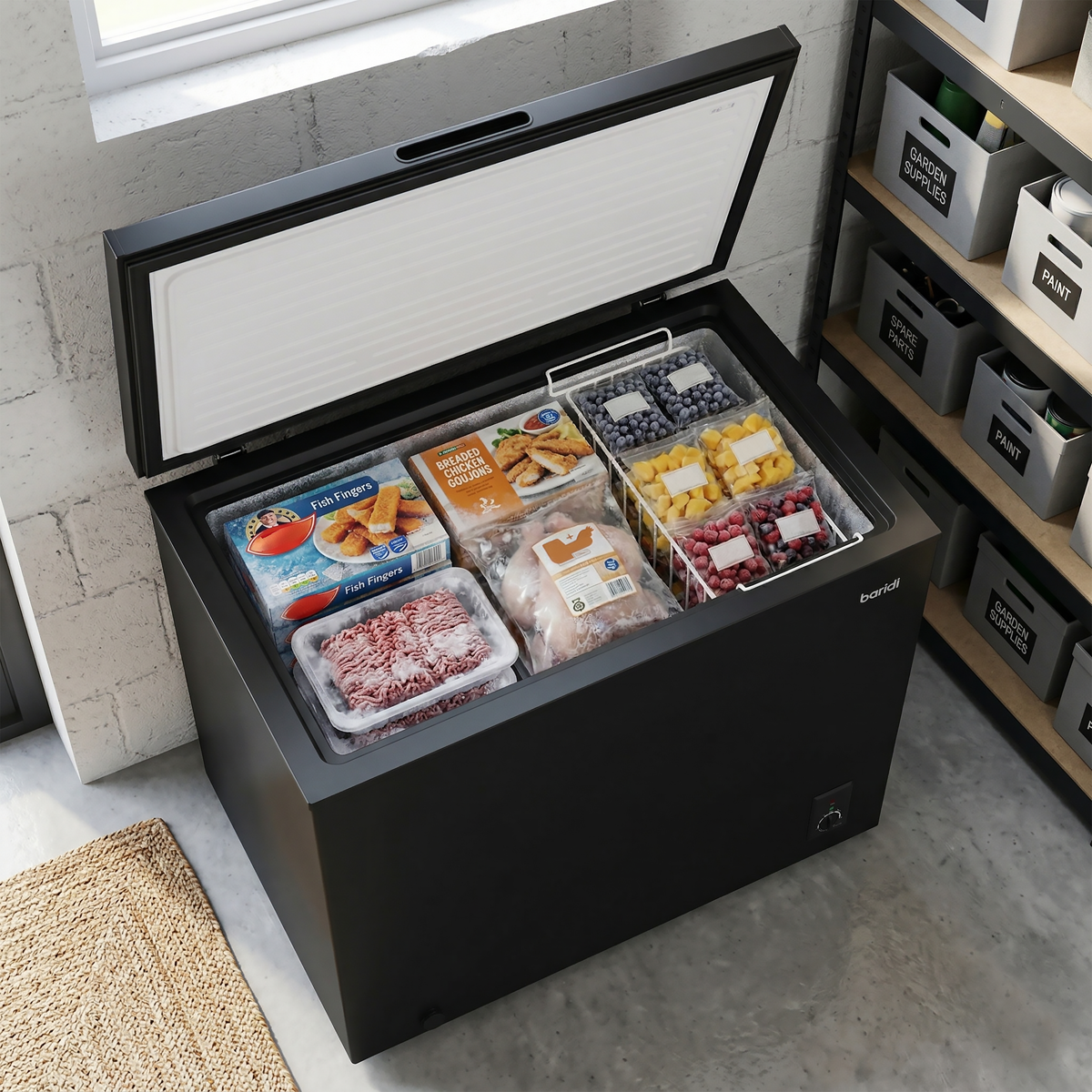 Baridi DH151 Freestanding Chest Freezer 199L Capacity - Black - additional view 12