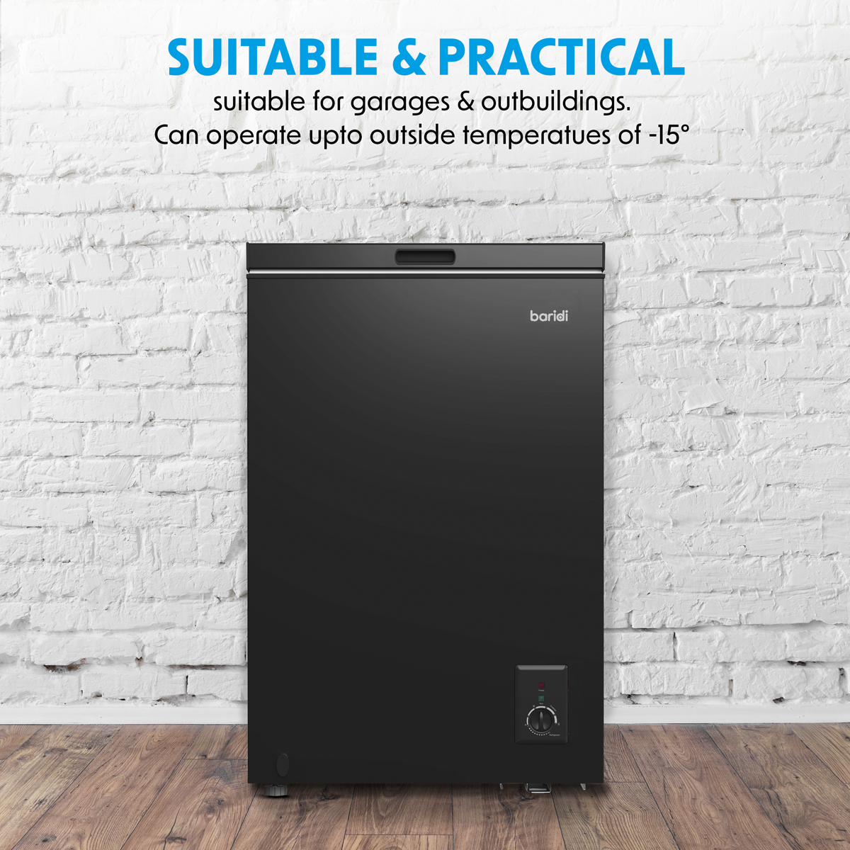 Baridi DH153 Freestanding Chest Freezer 99L Capacity - Black - additional view 9