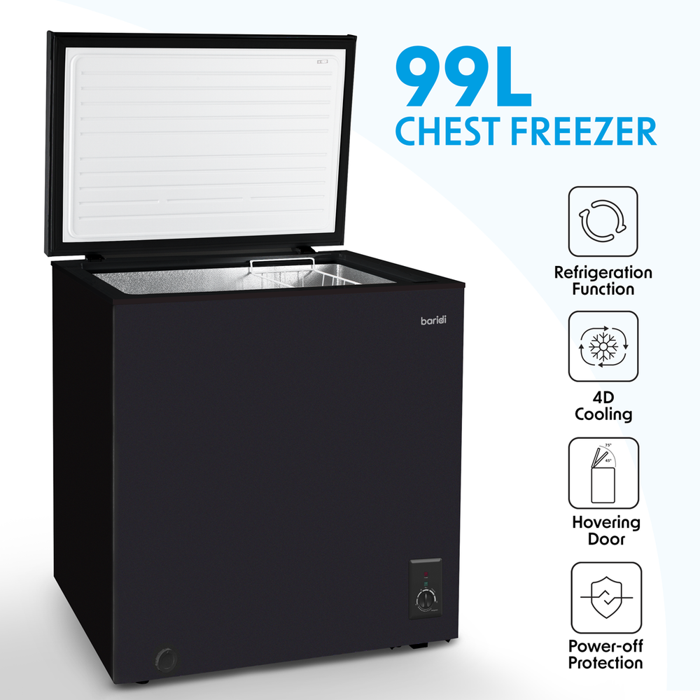 Baridi DH153 Freestanding Chest Freezer 99L Capacity - Black - additional view 5
