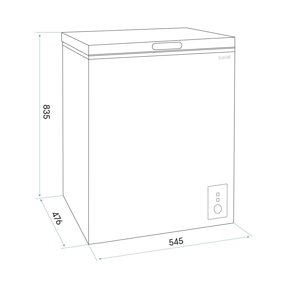 Baridi DH153 Freestanding Chest Freezer 99L Capacity - Black - additional view 4