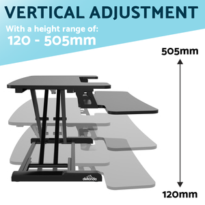 Dellonda DH15 89cm Adjustable-Height Standing Desk Riser 15kg Capacity - additional view 2