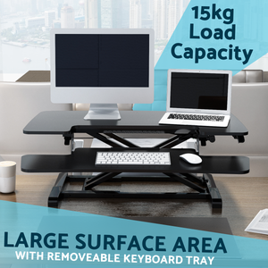 Dellonda DH15 89cm Adjustable-Height Standing Desk Riser 15kg Capacity - additional view 3