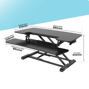 Dellonda DH15 89cm Adjustable-Height Standing Desk Riser 15kg Capacity - additional view 7