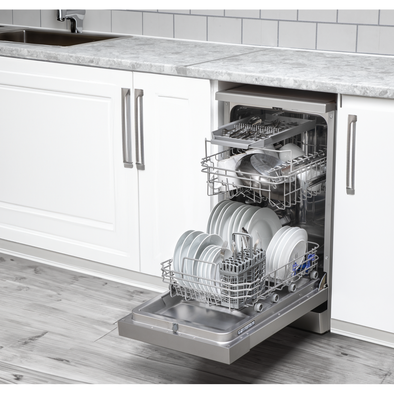 Baridi DH166 Slimline Freestanding Dishwasher 45cm Wide 10 Place Settings - Silver - additional view 7