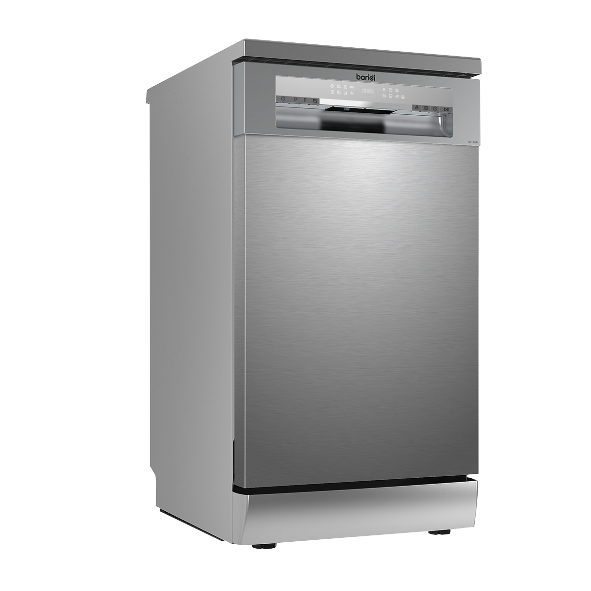 Baridi DH166 Slimline Freestanding Dishwasher 45cm Wide 10 Place Settings - Silver