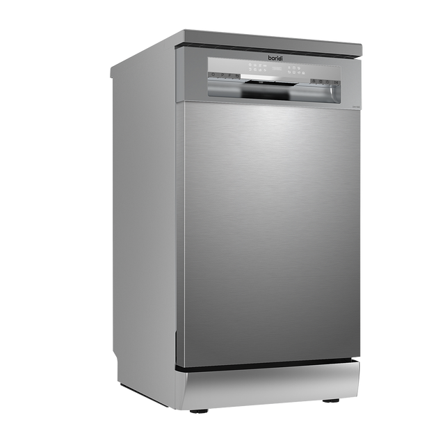 Baridi DH166 Slimline Freestanding Dishwasher 45cm Wide 10 Place Settings - Silver