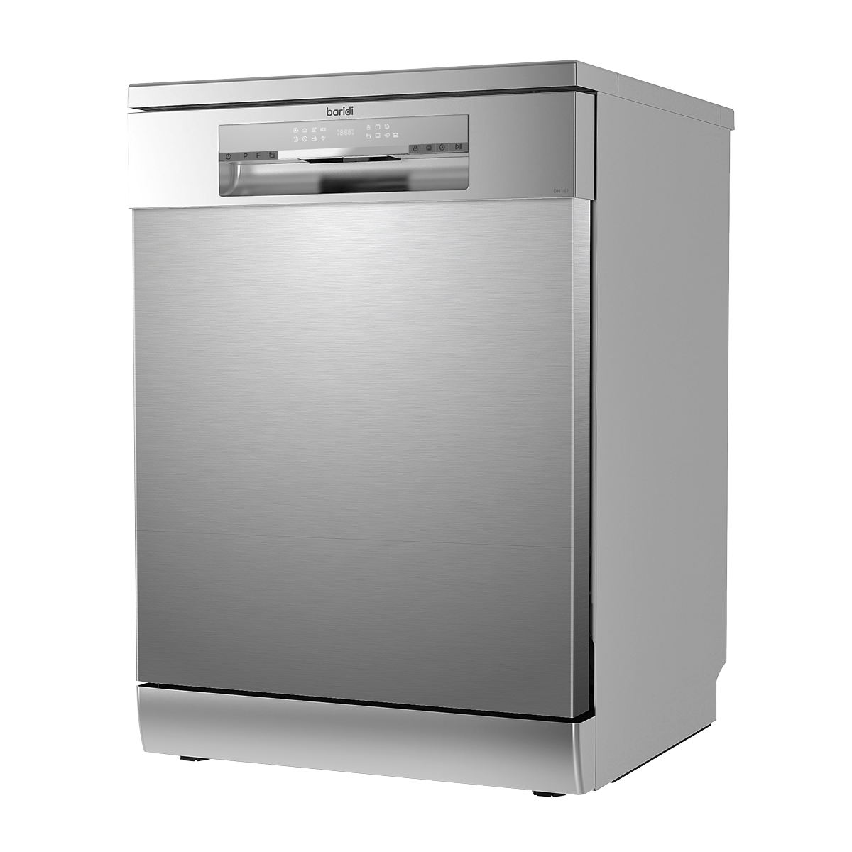 Baridi DH167 Regular Sized Freestanding Dishwasher 60cm Wide 14 Place Settings - Silver - additional view 3