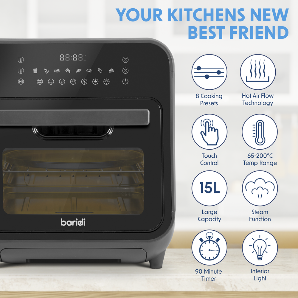 Baridi DH171 Steam Air Fryer Oven 15L Capacity - additional view 6