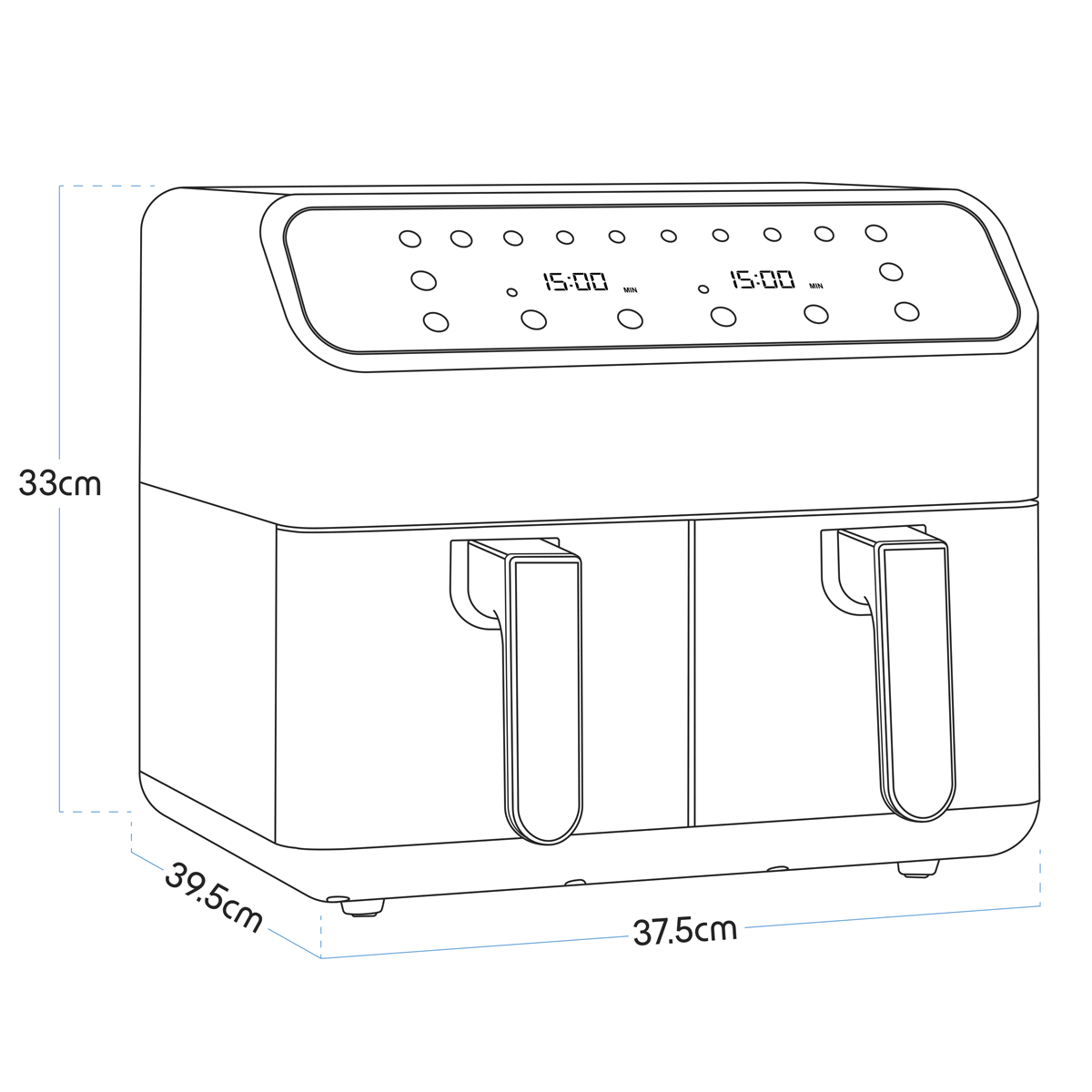 Baridi DH172 Dual Zone Air Fryer 8L with 8-in-1 Functions Touch Controls, Easy-Clean, Black - DH172 - additional view 21