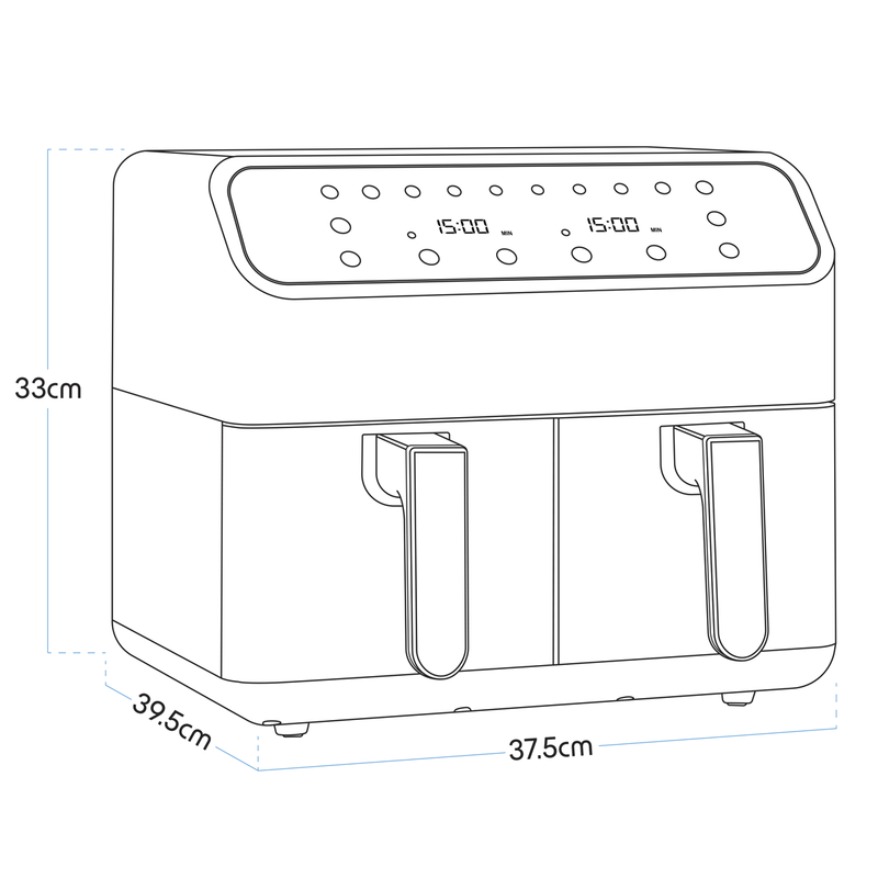 Baridi DH172 Dual Zone Air Fryer 8L with 8-in-1 Functions Touch Controls, Easy-Clean, Black - DH172 - additional view 21