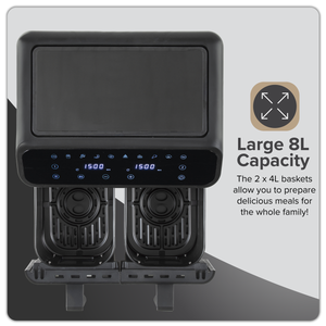 Baridi DH172 Dual Zone Air Fryer 8L with 8-in-1 Functions Touch Controls, Easy-Clean, Black - DH172 - additional view 16