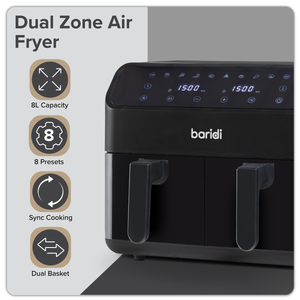 Baridi DH172 Dual Zone Air Fryer 8L with 8-in-1 Functions Touch Controls, Easy-Clean, Black - DH172 - additional view 15