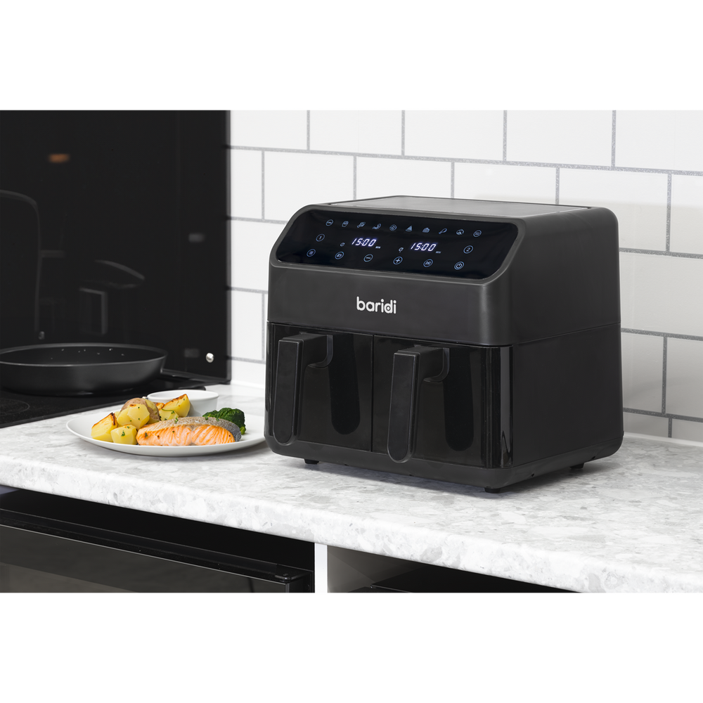 Baridi DH172 Dual Zone Air Fryer 8L with 8-in-1 Functions Touch Controls, Easy-Clean, Black - DH172 - additional view 9