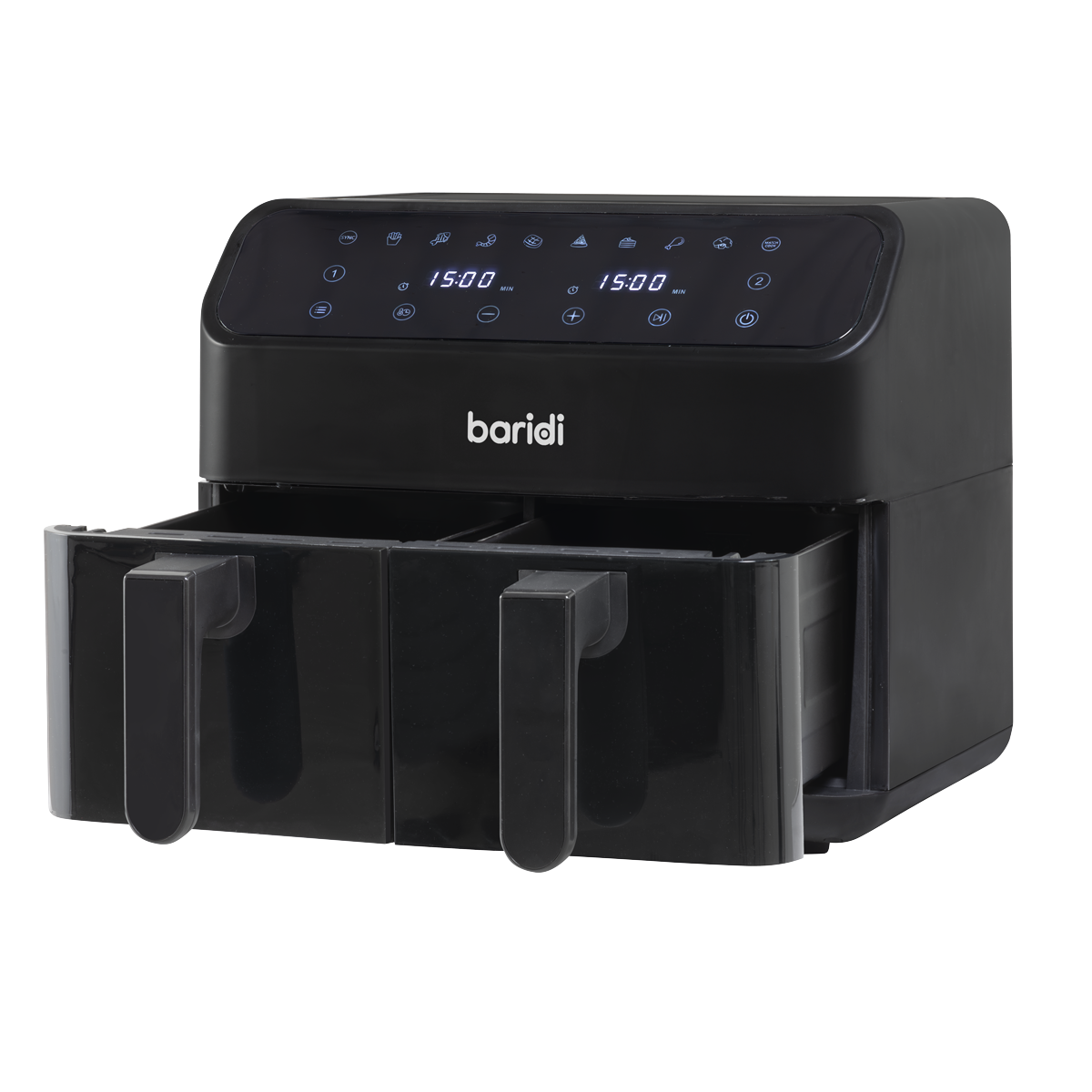 Baridi DH172 Dual Zone Air Fryer 8L with 8-in-1 Functions Touch Controls, Easy-Clean, Black - DH172 - additional view 4
