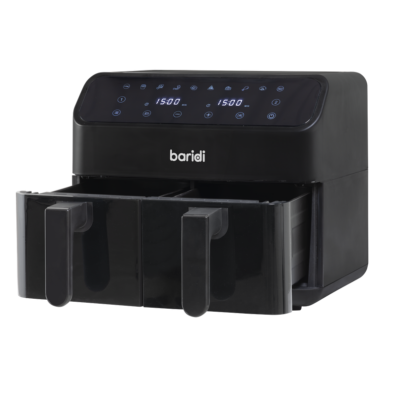 Baridi DH172 Dual Zone Air Fryer 8L with 8-in-1 Functions Touch Controls, Easy-Clean, Black - DH172 - additional view 4