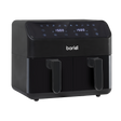 Baridi DH172 Dual Zone Air Fryer 8L with 8-in-1 Functions Touch Controls, Easy-Clean, Black - DH172