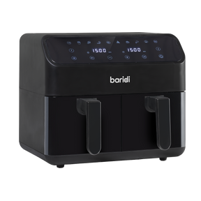 Baridi DH172 Dual Zone Air Fryer 8L with 8-in-1 Functions Touch Controls, Easy-Clean, Black - DH172