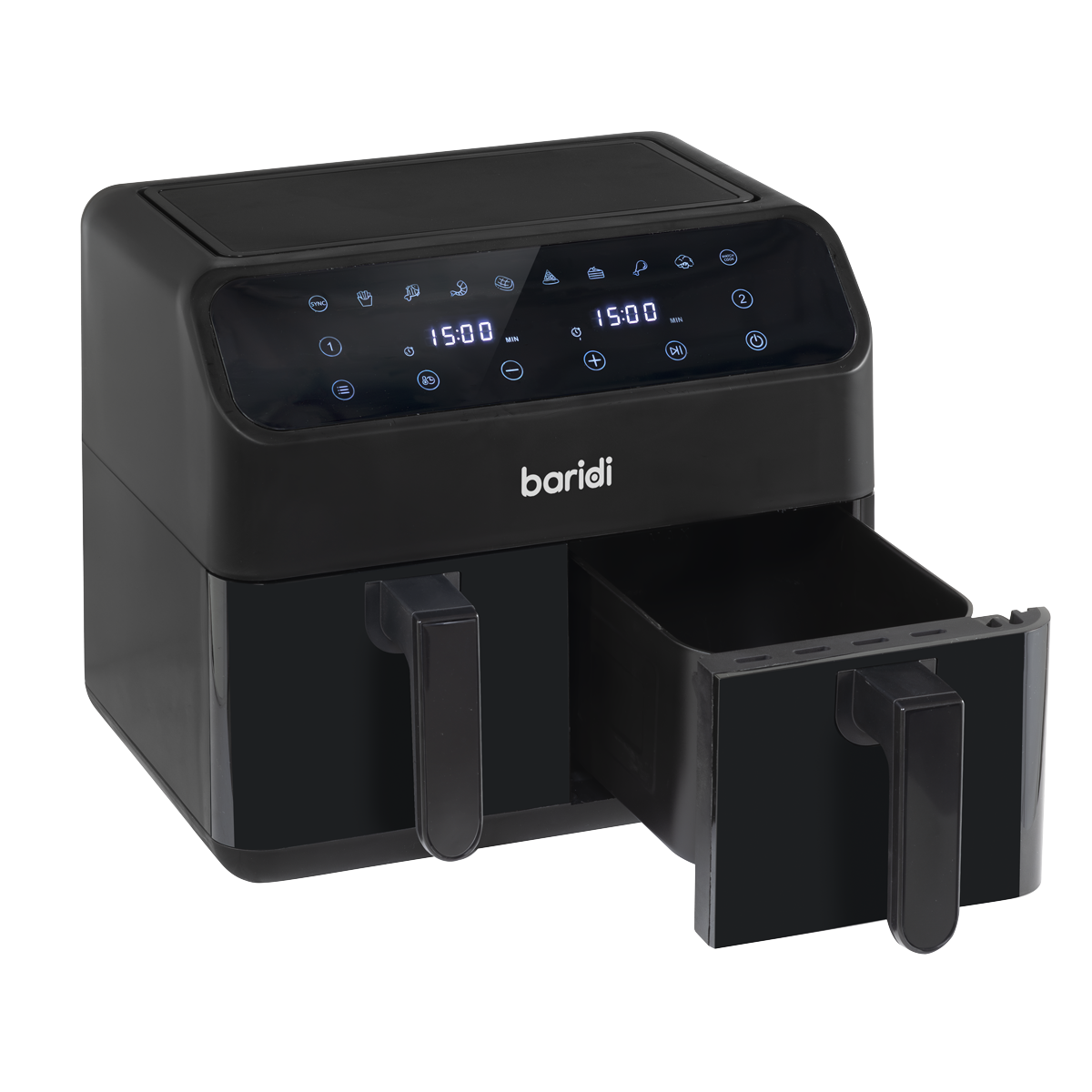 Baridi DH172 Dual Zone Air Fryer 8L with 8-in-1 Functions Touch Controls, Easy-Clean, Black - DH172 - additional view 10