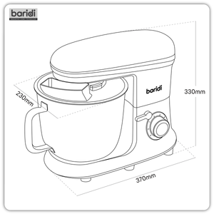 Baridi DH173 1500W Stand Mixer with Accessories 6L - Black - additional view 7