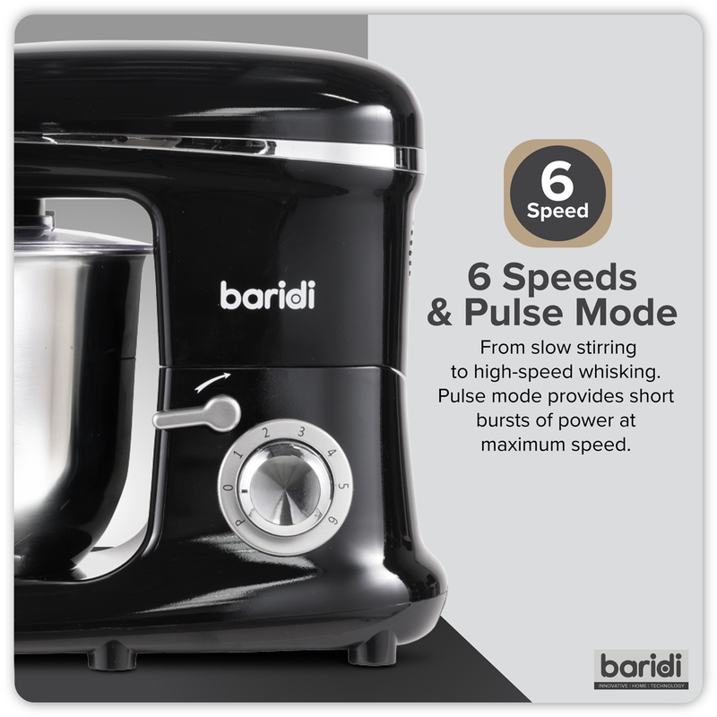 Baridi DH173 1500W Stand Mixer with Accessories 6L - Black - additional view 4