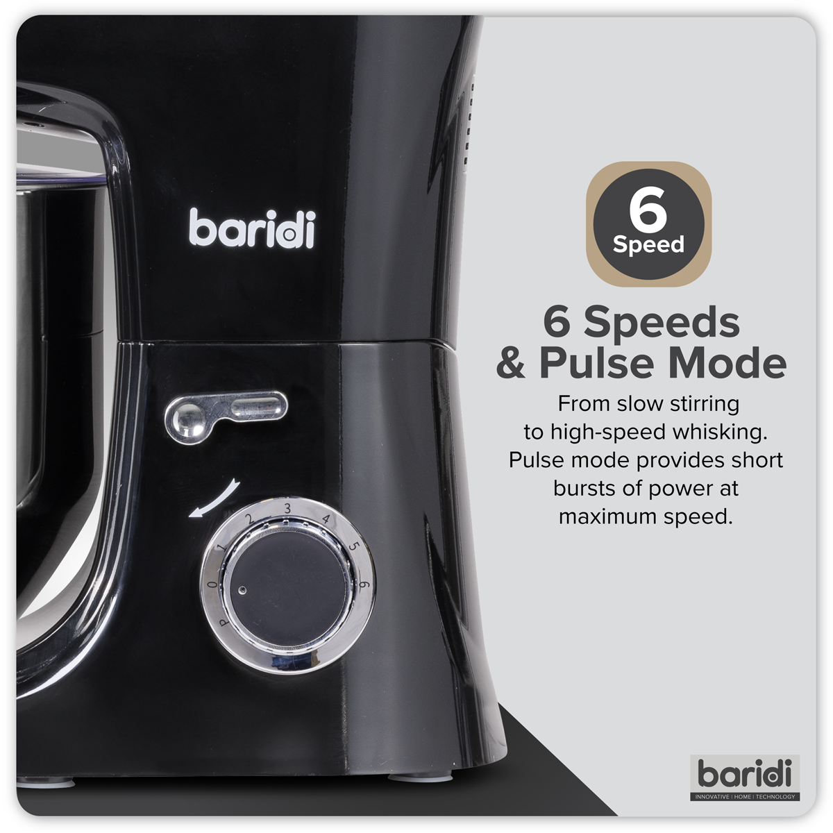 Baridi DH174 1800W Stand Mixer with Accessories 8L - Black - additional view 2