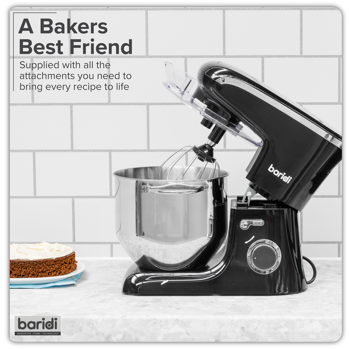 Baridi DH174 1800W Stand Mixer with Accessories 8L - Black - additional view 21