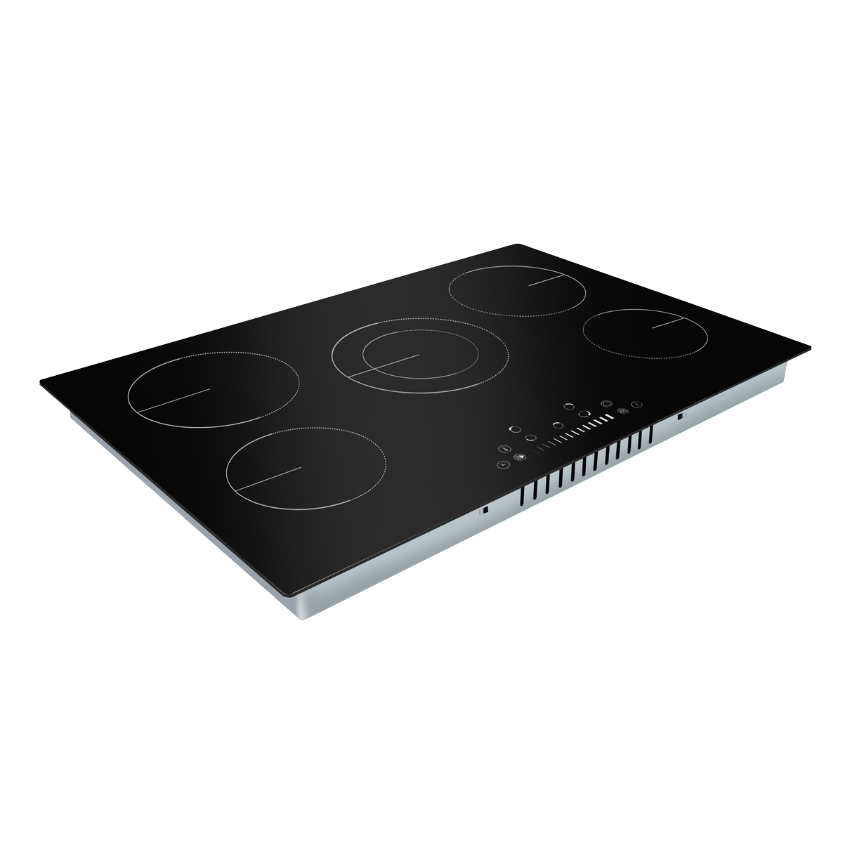 Baridi DH175 Integrated Ceramic Hob with 5 Cooking Zones 77cm - Black Glass - additional view 4