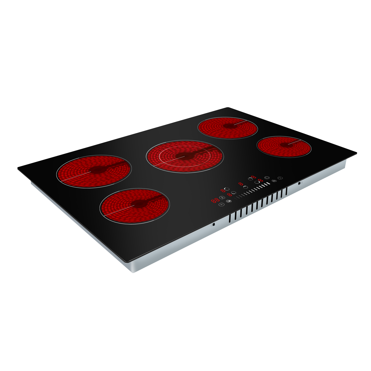 Baridi DH175 Integrated Ceramic Hob with 5 Cooking Zones 77cm - Black Glass - additional view 2