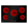 Baridi DH175 Integrated Ceramic Hob with 5 Cooking Zones 77cm - Black Glass